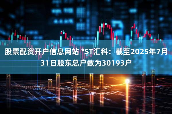 股票配资开户信息网站 *ST汇科：截至2025年7月31日股东总户数为30193户